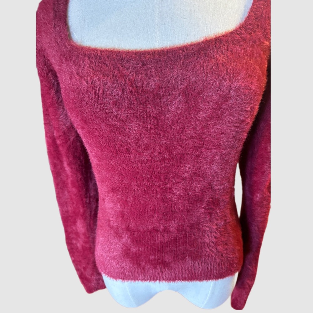 ASTR The Label Wine Fuzzy Crop Sweater, Medium, Like New Condition - Picture 4 of 14